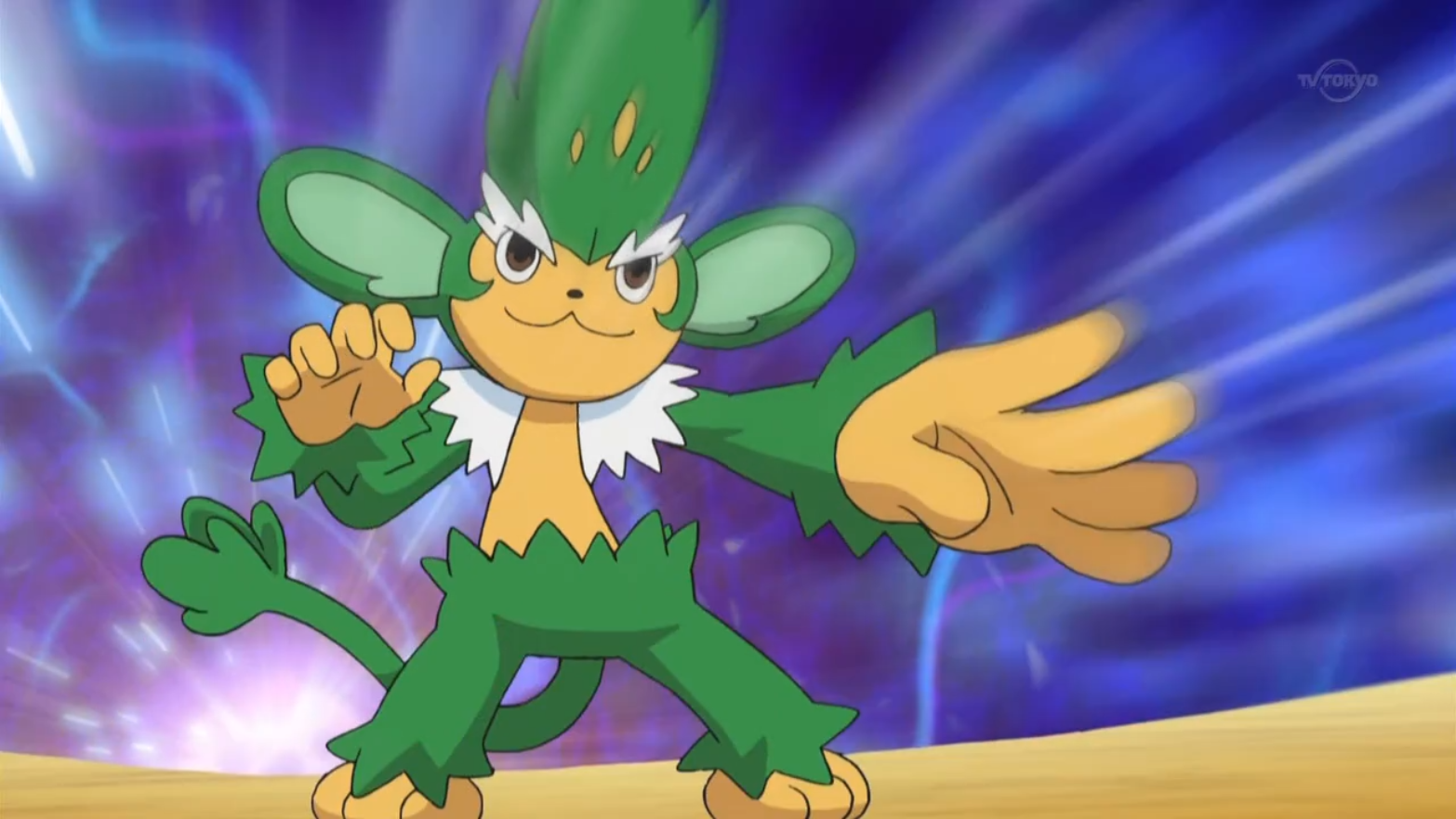 Simiage dancing in Pokemon anime