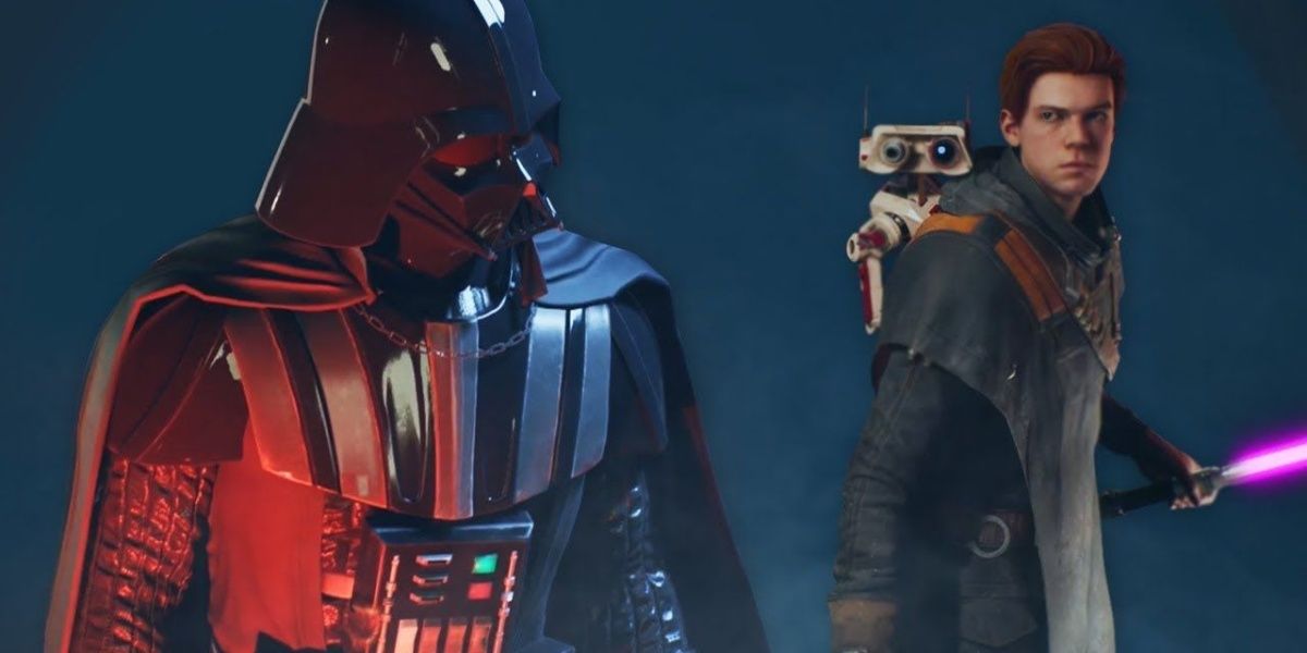 Darth Vader confronts Cal Kestis in Star Wars Jedi Fallen Order