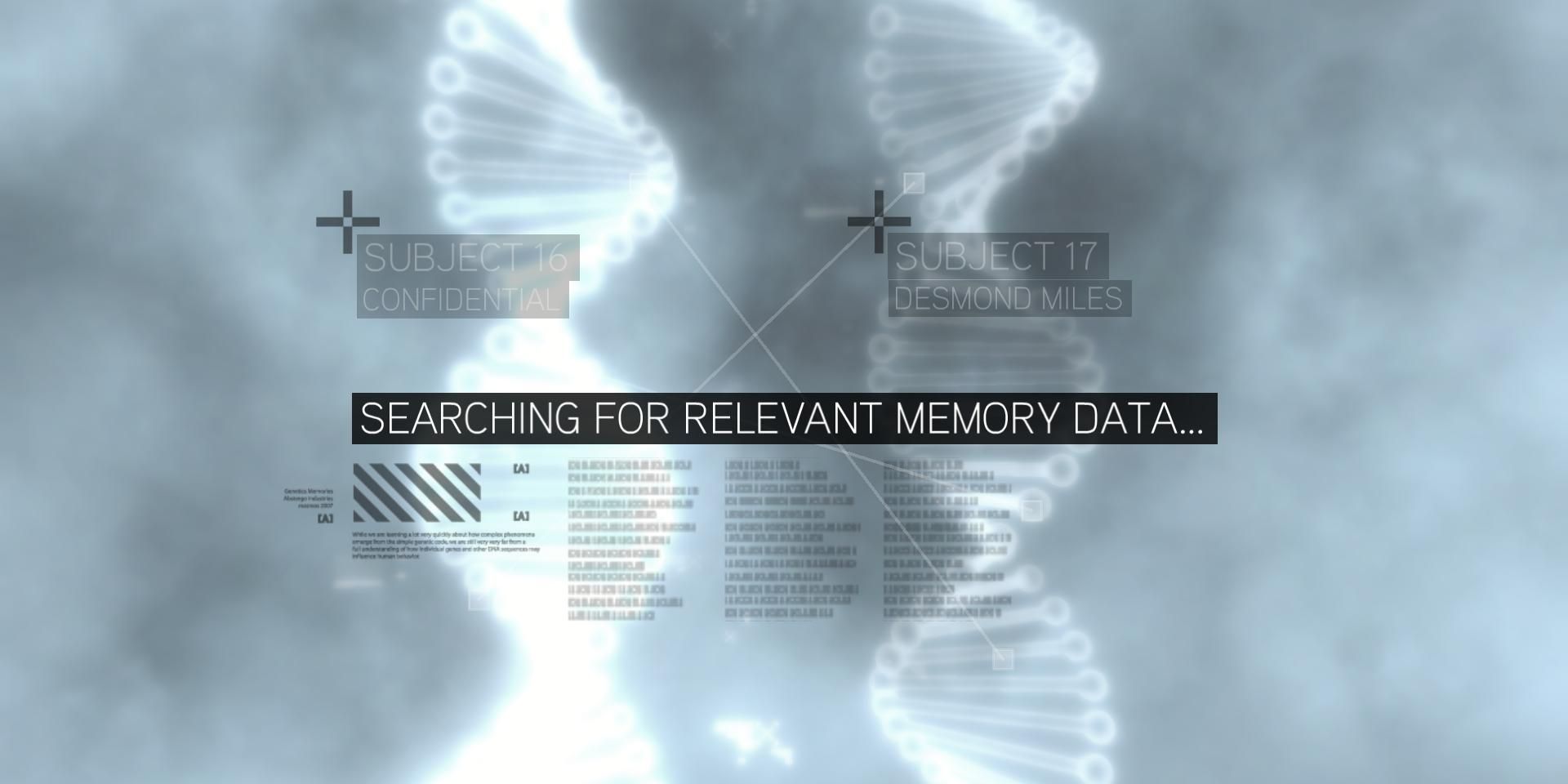 Animus Screen Showing Genetic Memory Data