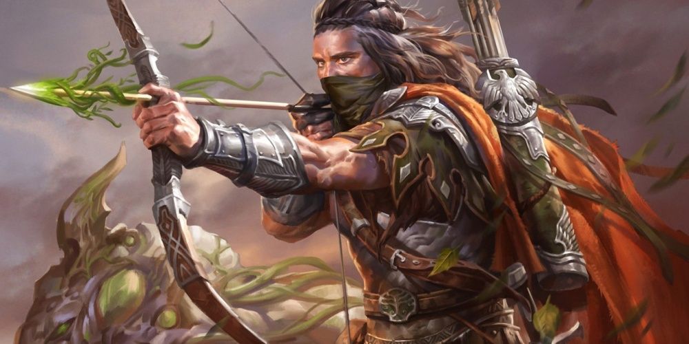 Art of fantasy character holding bow