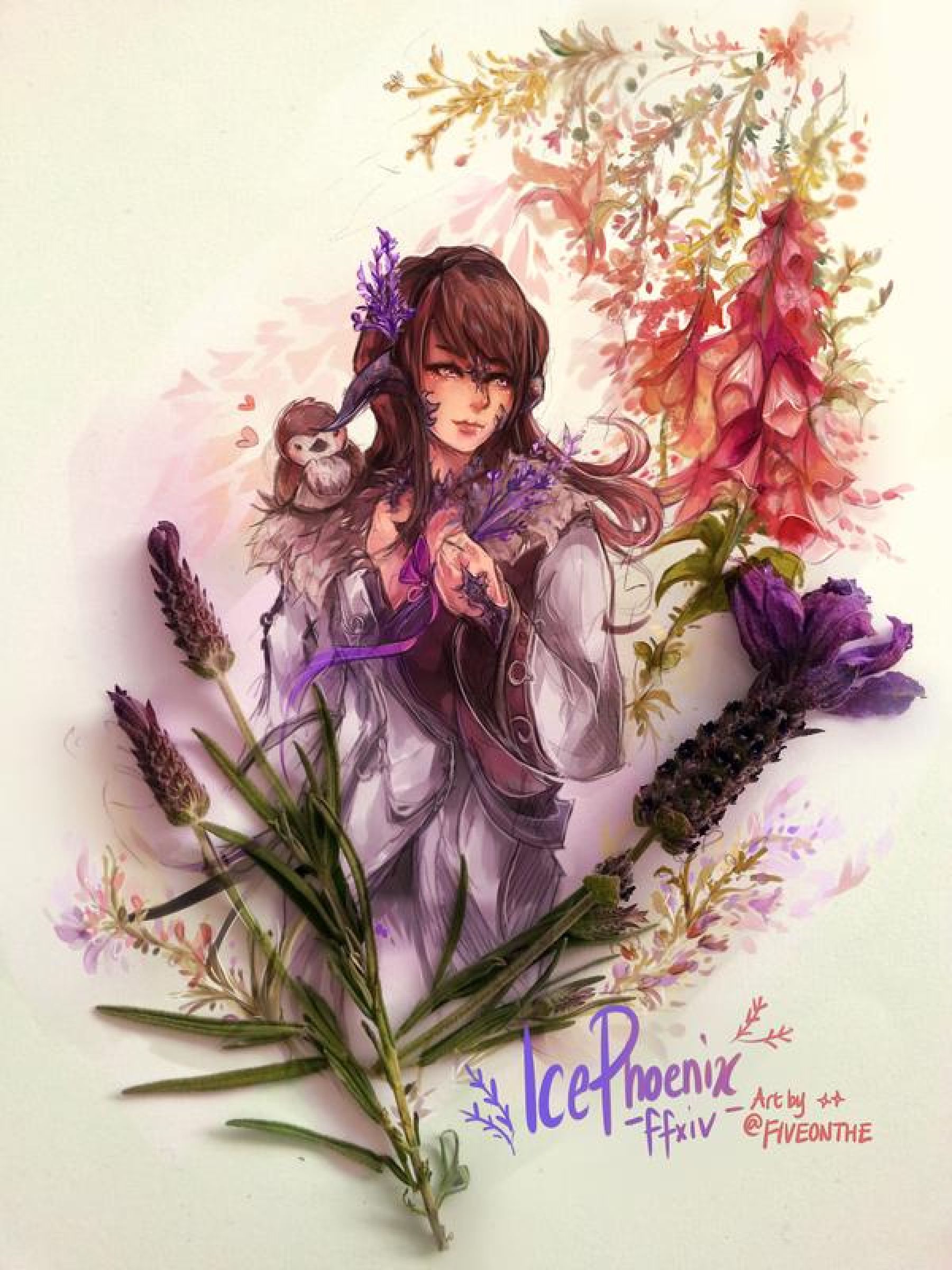 floral au ra fan art