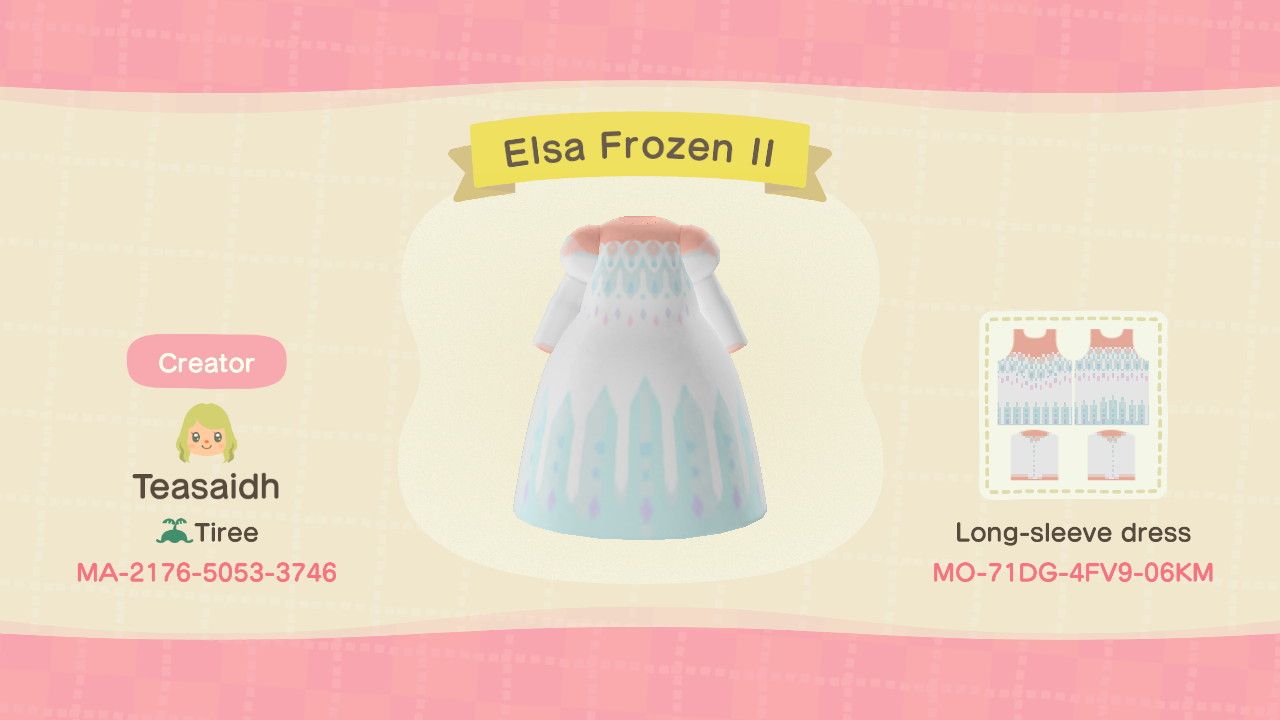 Elsa's dress from Frozen 2.