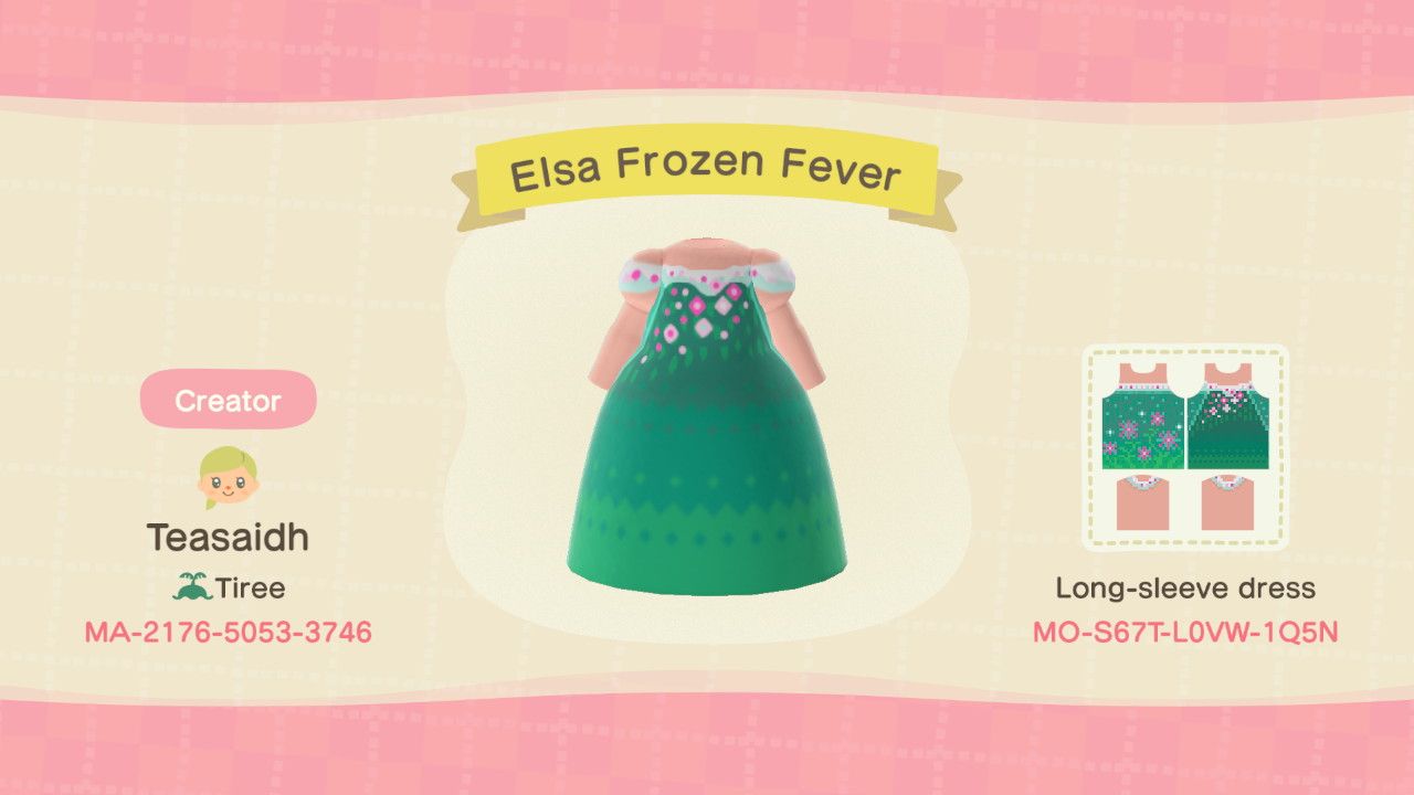 Elsa's dress in a Frozen short film.