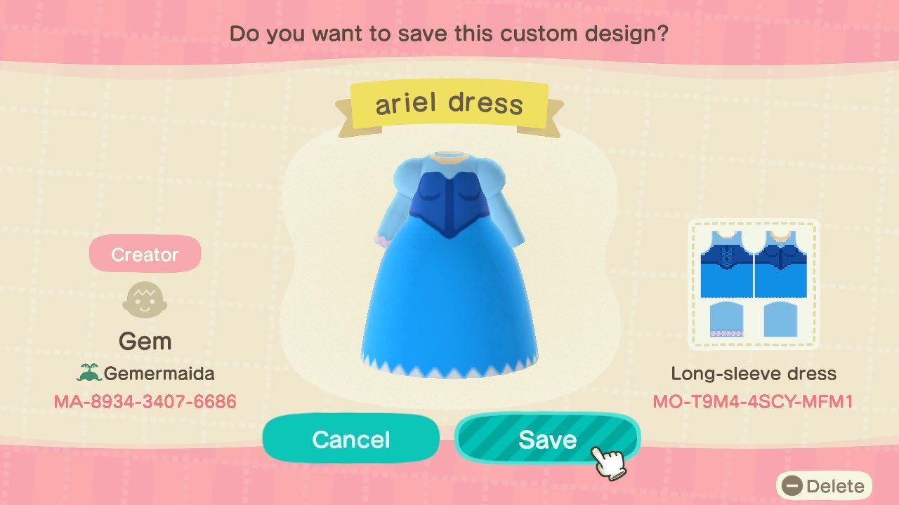 Ariels blue dress
