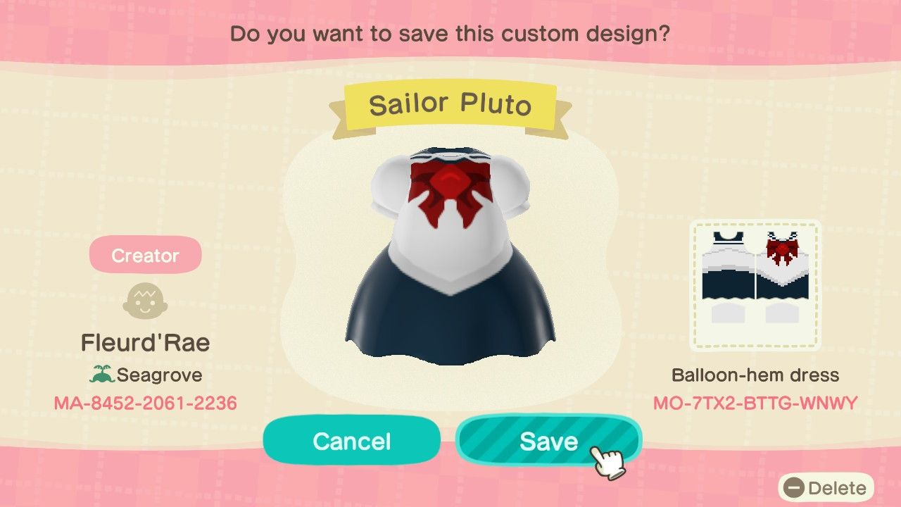 Sailor Pluto from Sailor Moons uniform.