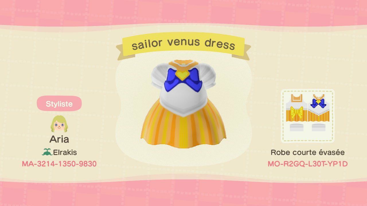 Sailor Venus's uniform from Sailor Moon.