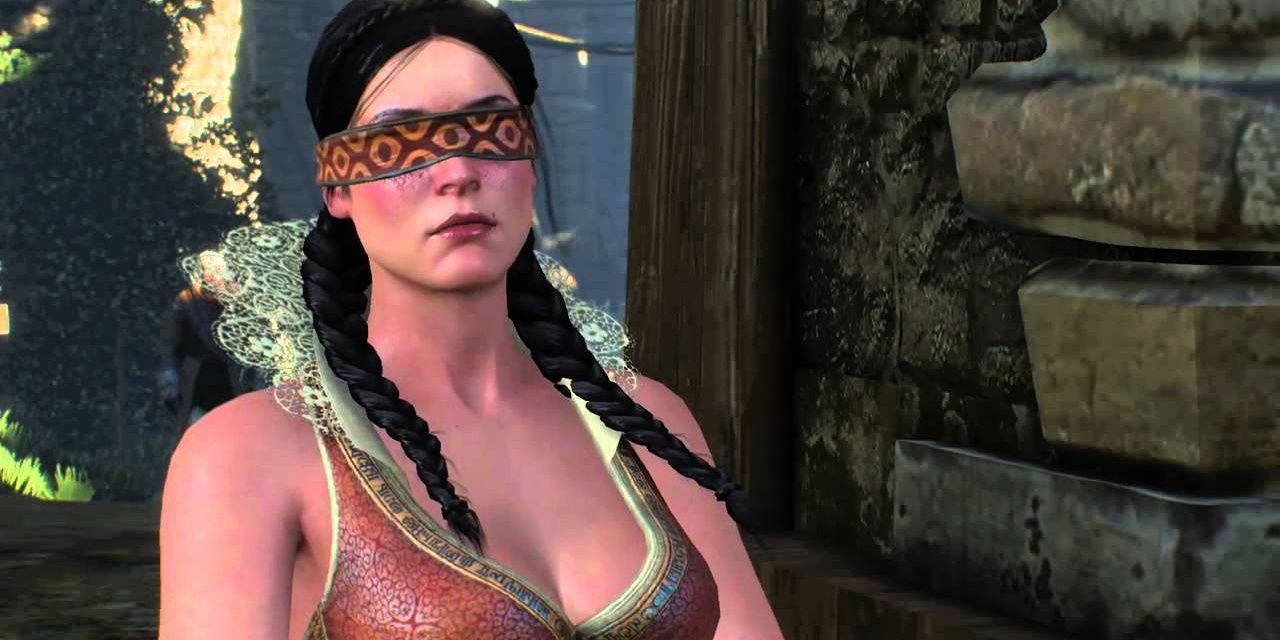Philippa Eilhart meets Geralt of Rivia in the Witcher 3.
