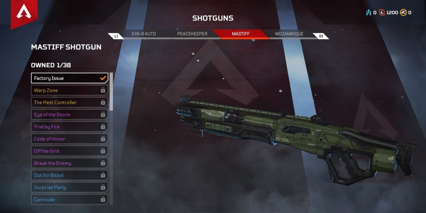 Apex Legends factory issue Mastiff Shotgun skin