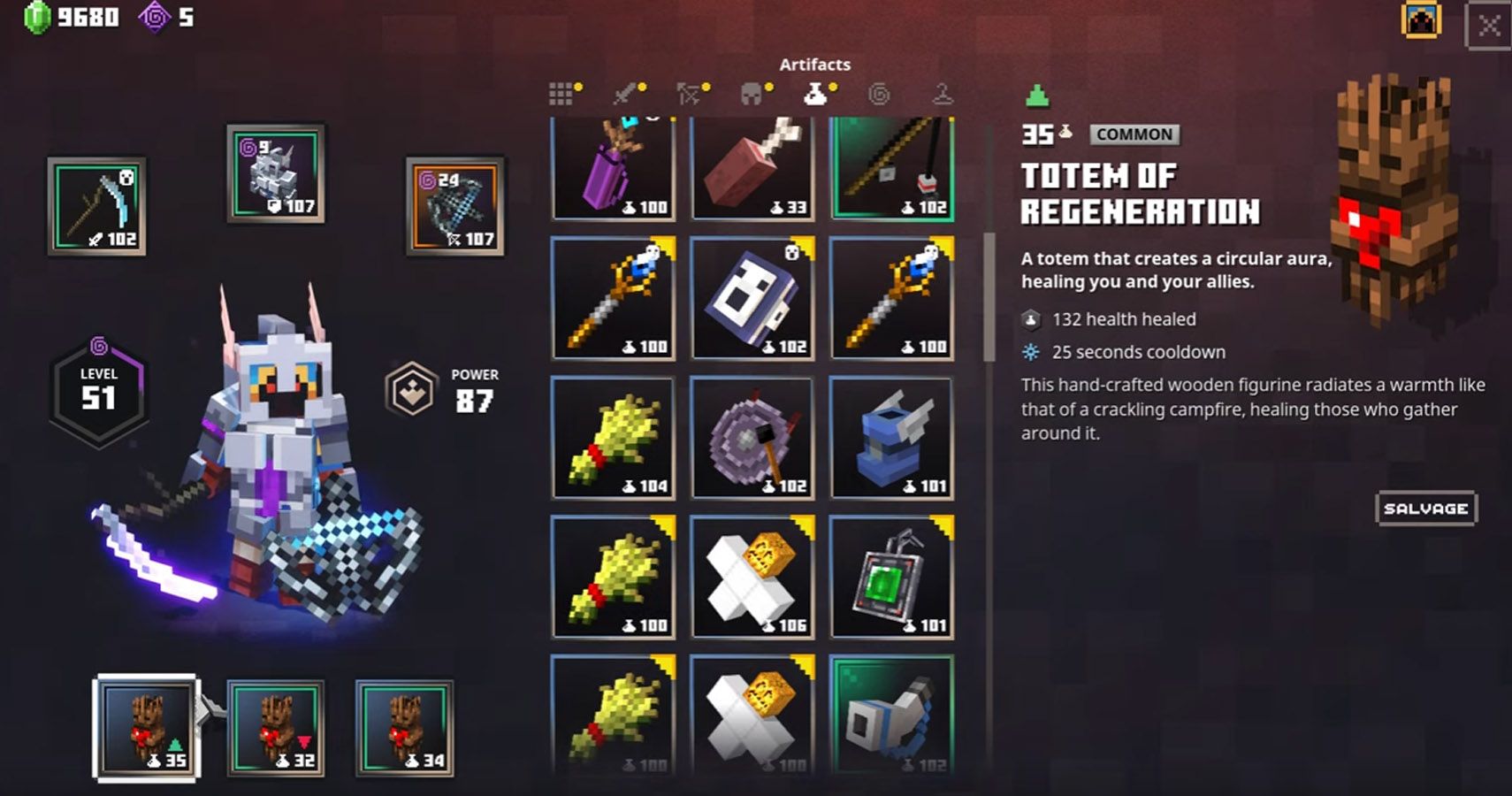 totem of regeneration equipped.