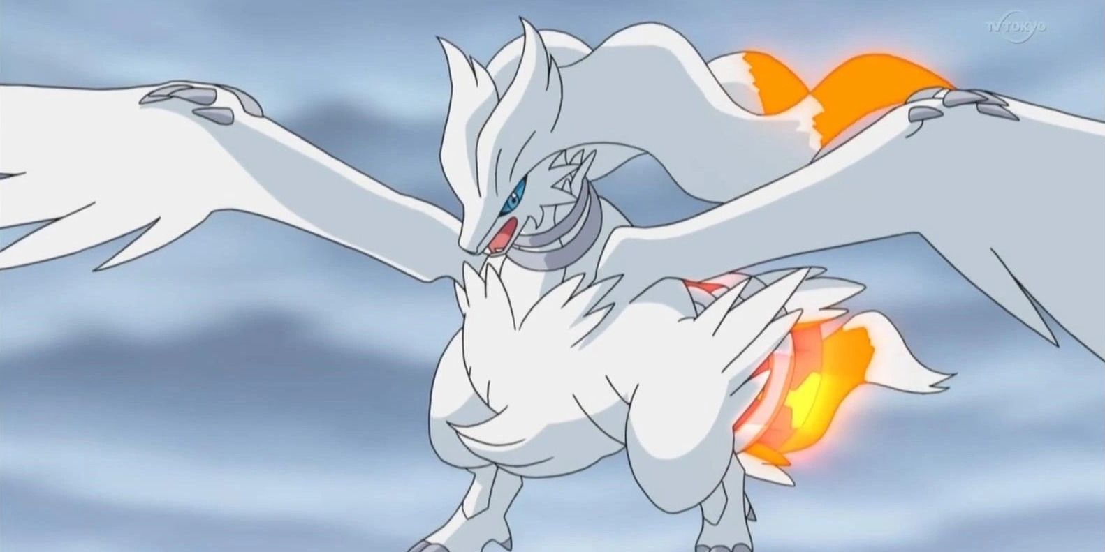 Pokemon Anime Reshiram Flying In The Clouds