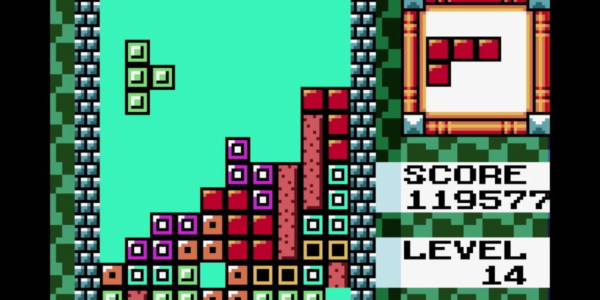 Tetris being played on a Game Boy Color