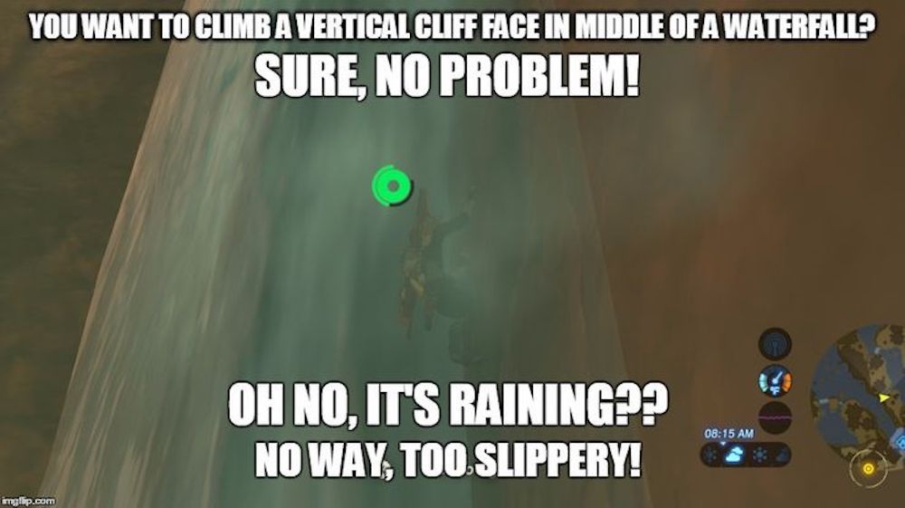 Waterfall raining meme