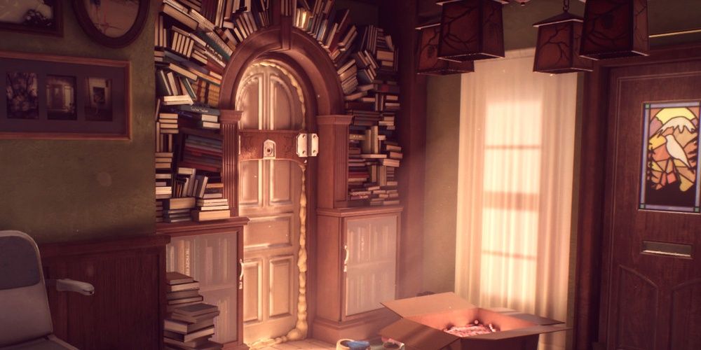 art of an empty room with sunlight coming through window