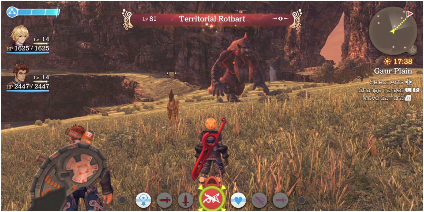 Screenshot of Xenoblade Chronicles combat