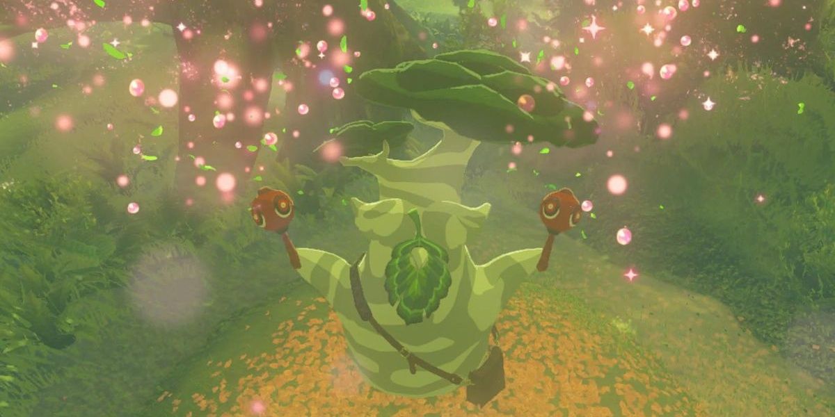 Hestu dancing with his maracas in BOTW