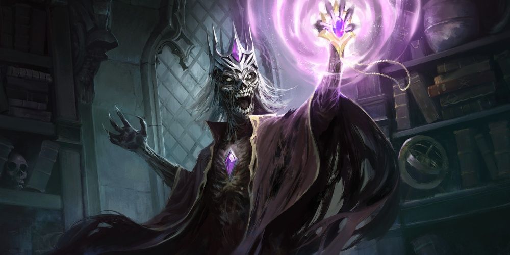 Dungeons & Dragons lich, a skeletal looking spell caster