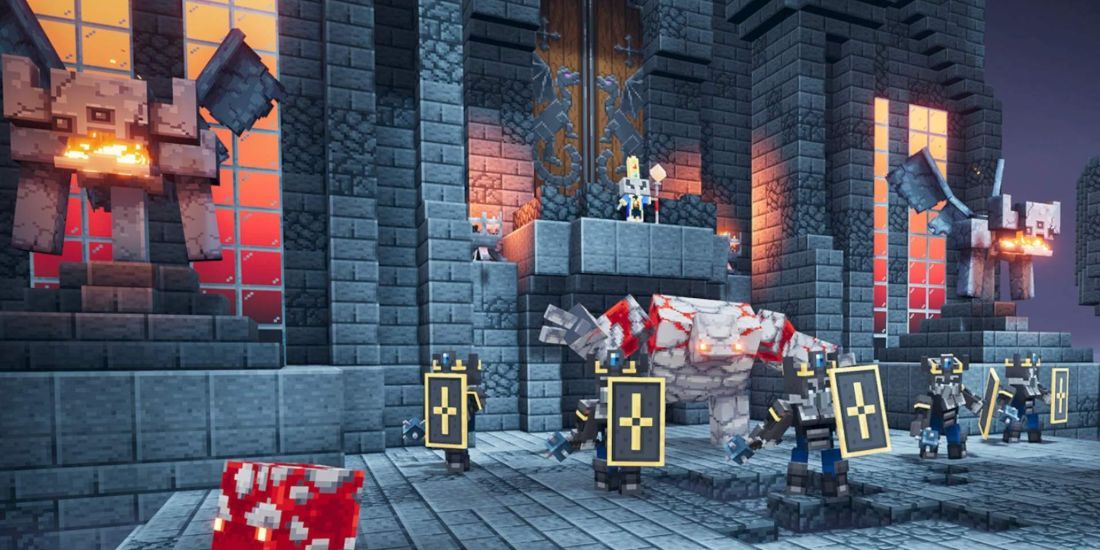 minecraft dungeons arch illager cutscene with the soldiers