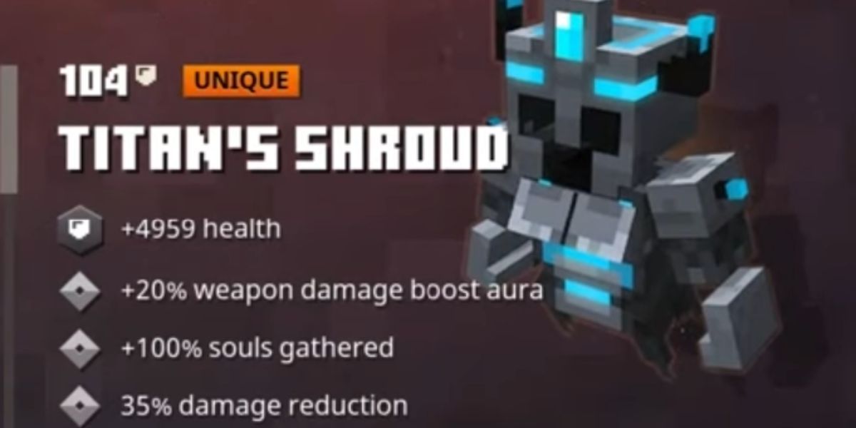 minecraft dungeons titan's shroud stats