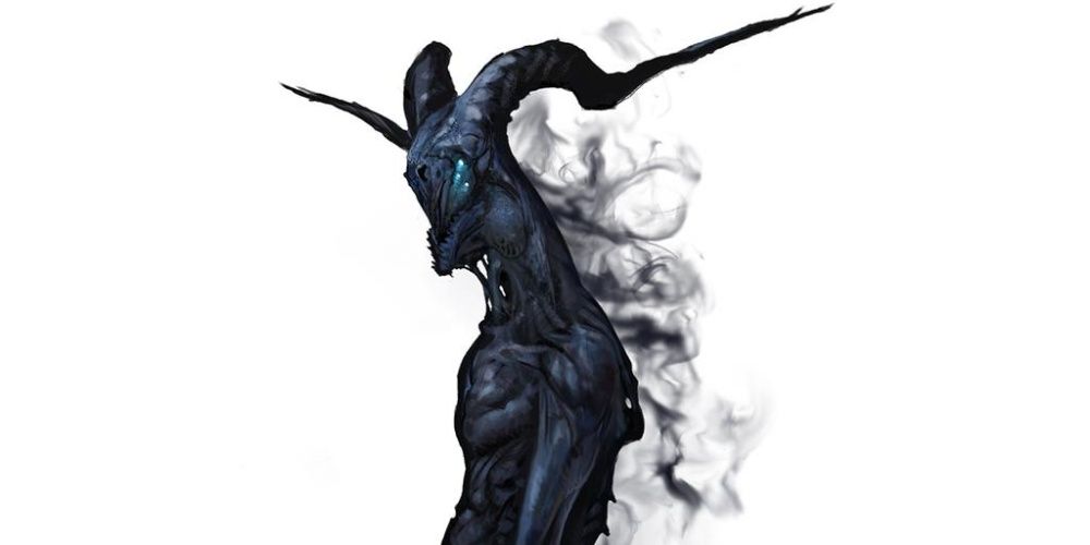 Dungeons & Dragons nightwalker, a smoky figure on the back of a black mount