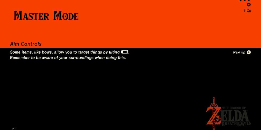 The Red loading screen in BotW Master Mode