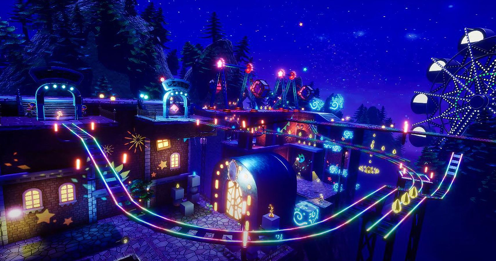 Balan Wonderworld in game screenshot showcasing night level