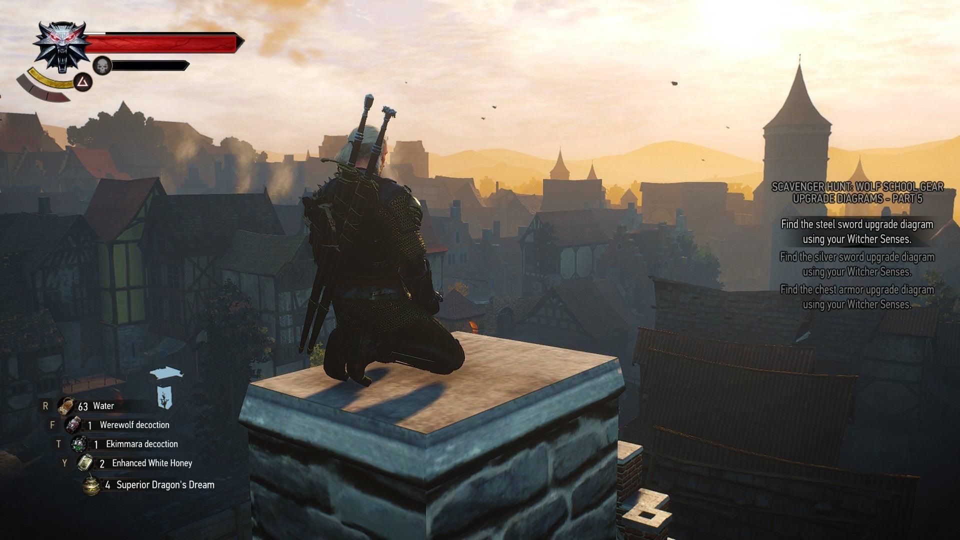 Geralt meditating