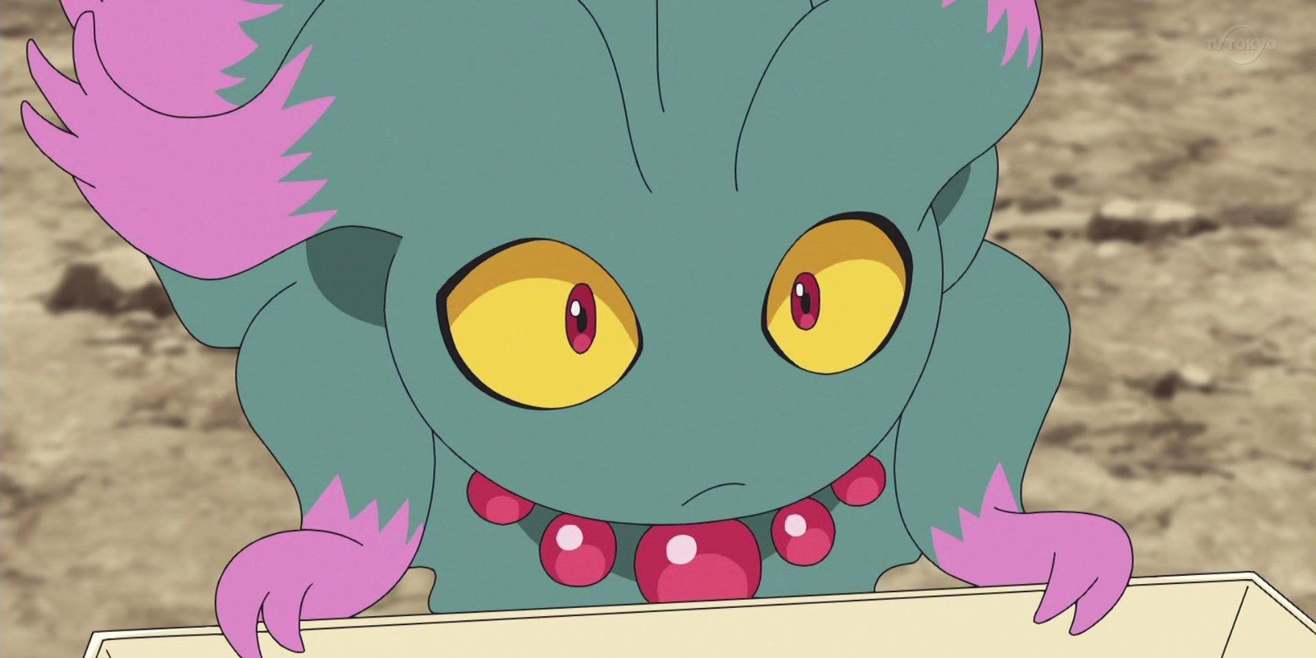 A frightened Misdreavus in the Pokemon anime