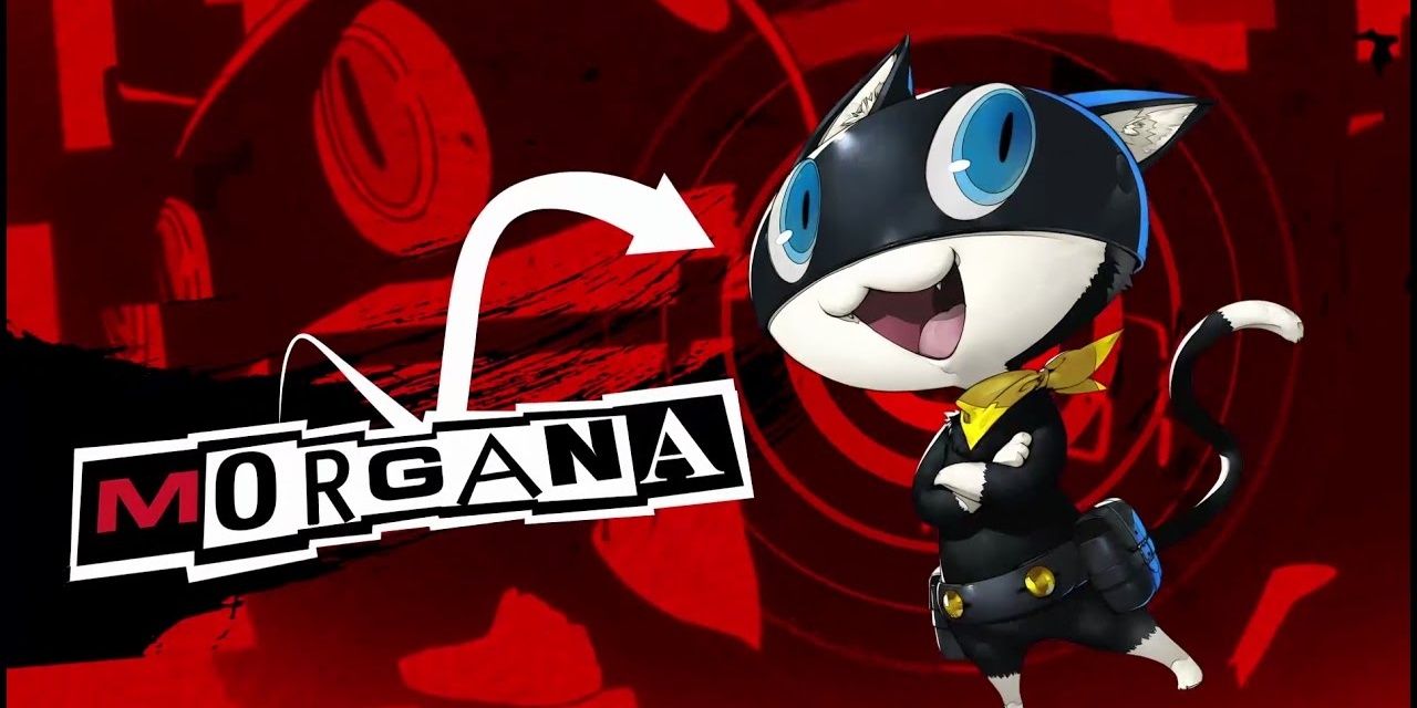 character art for Morgana from Persona 5 Royal featuring his character portrait on the right and his name on the left