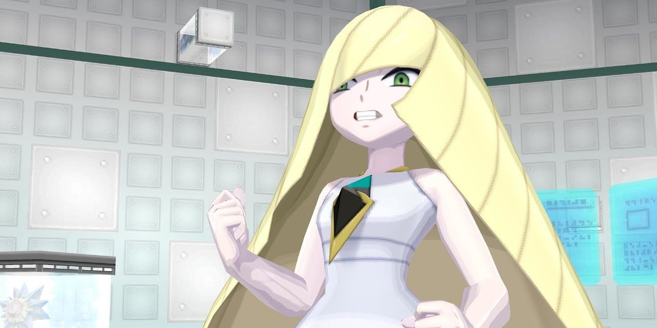Lusamine angrily holding her fist in the Aether Foundation