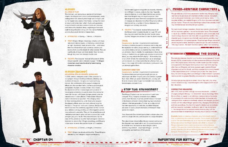 Star Trek Adventures Klingons Core Rulebook page view sample