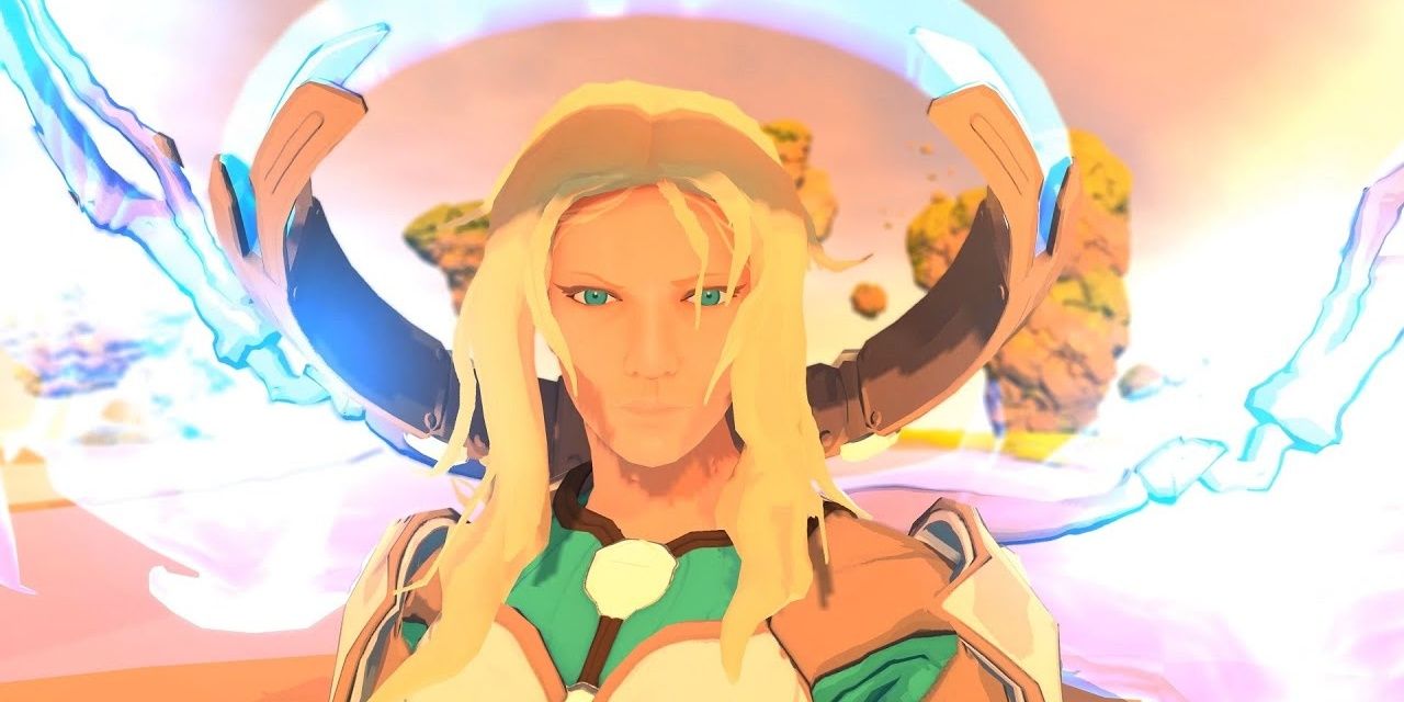 close up of character in Furi