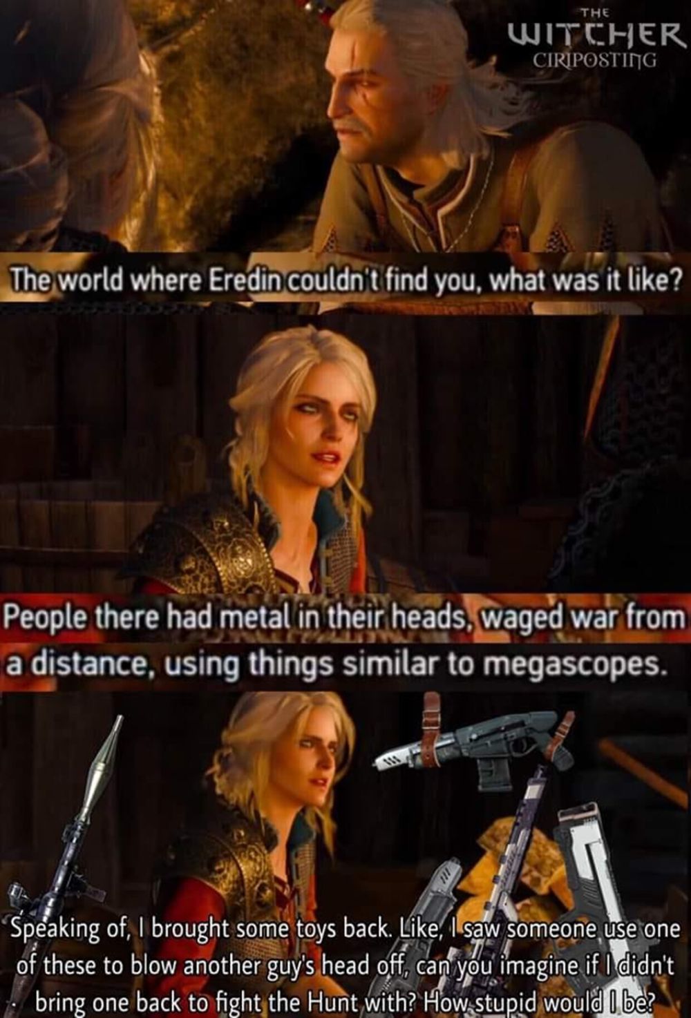Witcher 3 Ciri Missing An Opportunity Meme