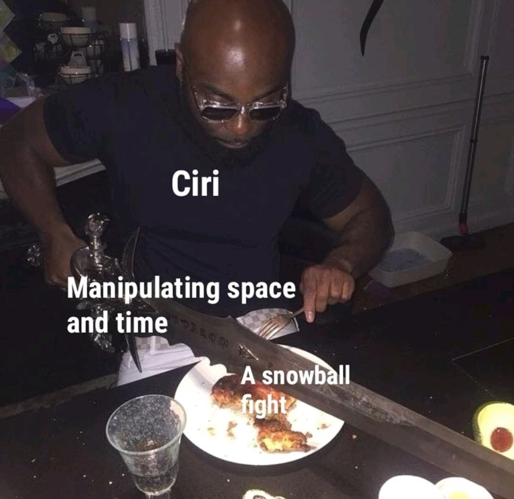 Witcher 3 Ciri Snowball Fight meme