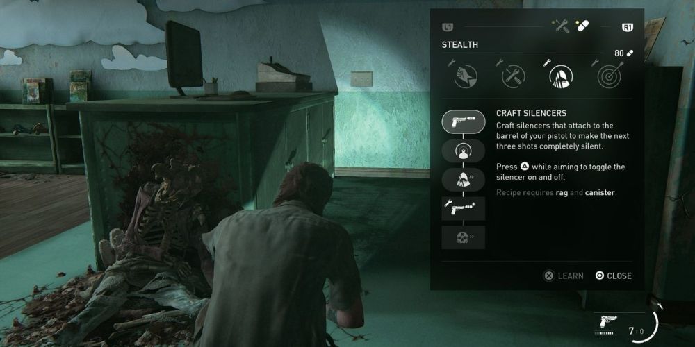 Ellie crafting silencers