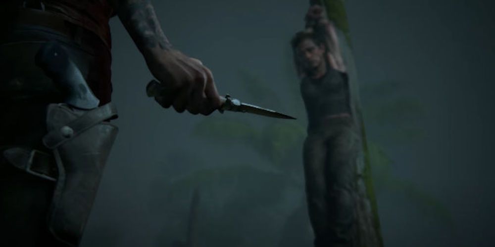 last of us 2 abby hanging up