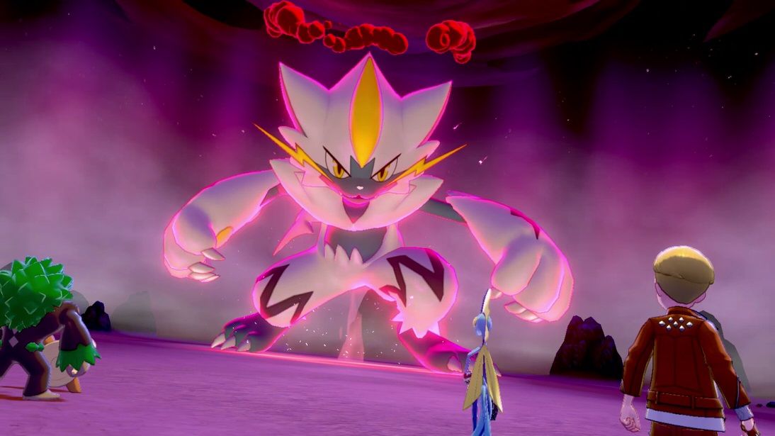 Shiny Zeraora in a raid battle