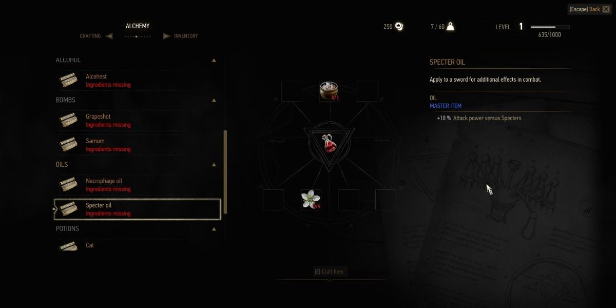 witcher 3 specter oil