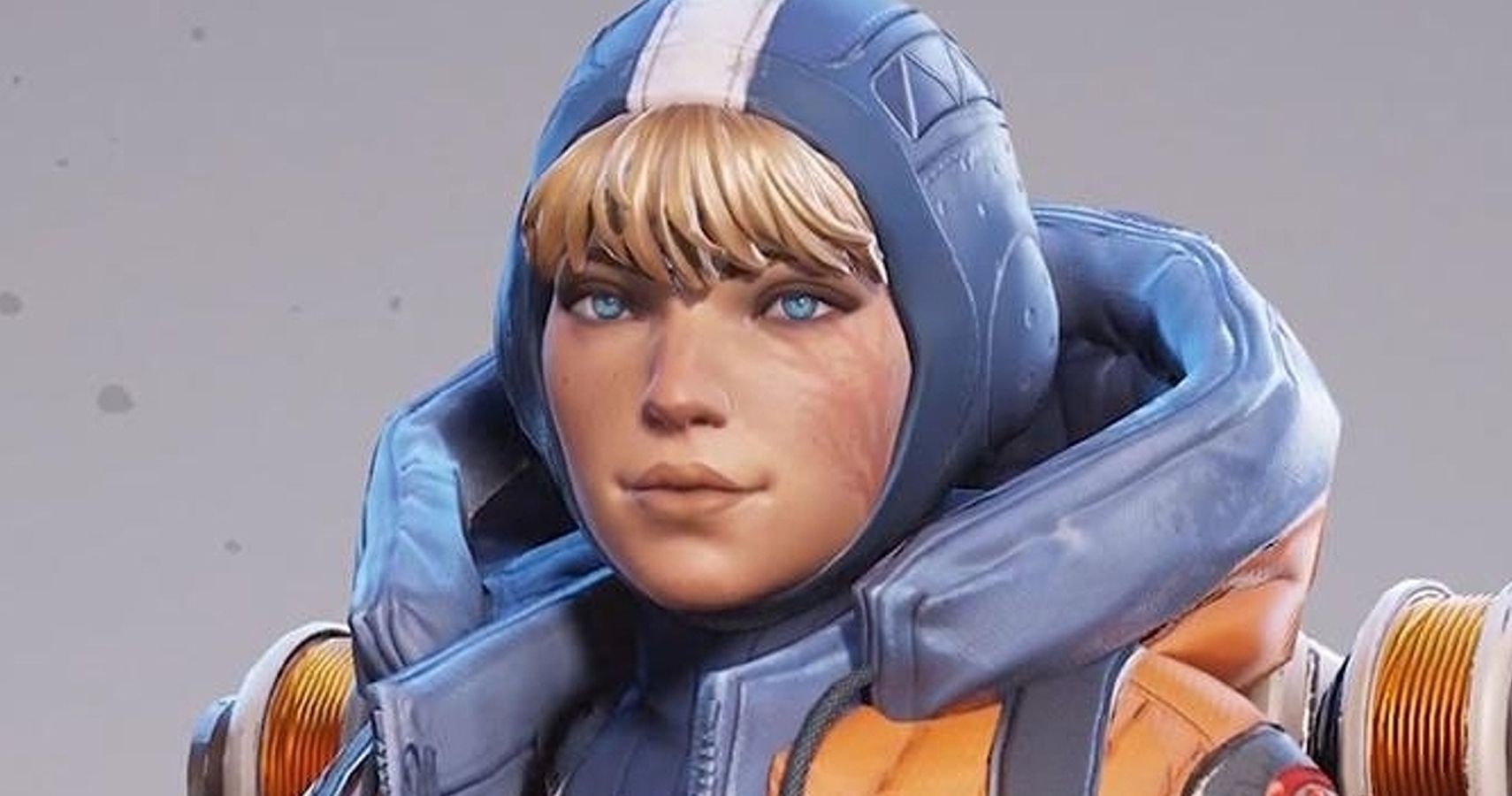 Wattson from Apex Legends shows scarring from a burn on her face.