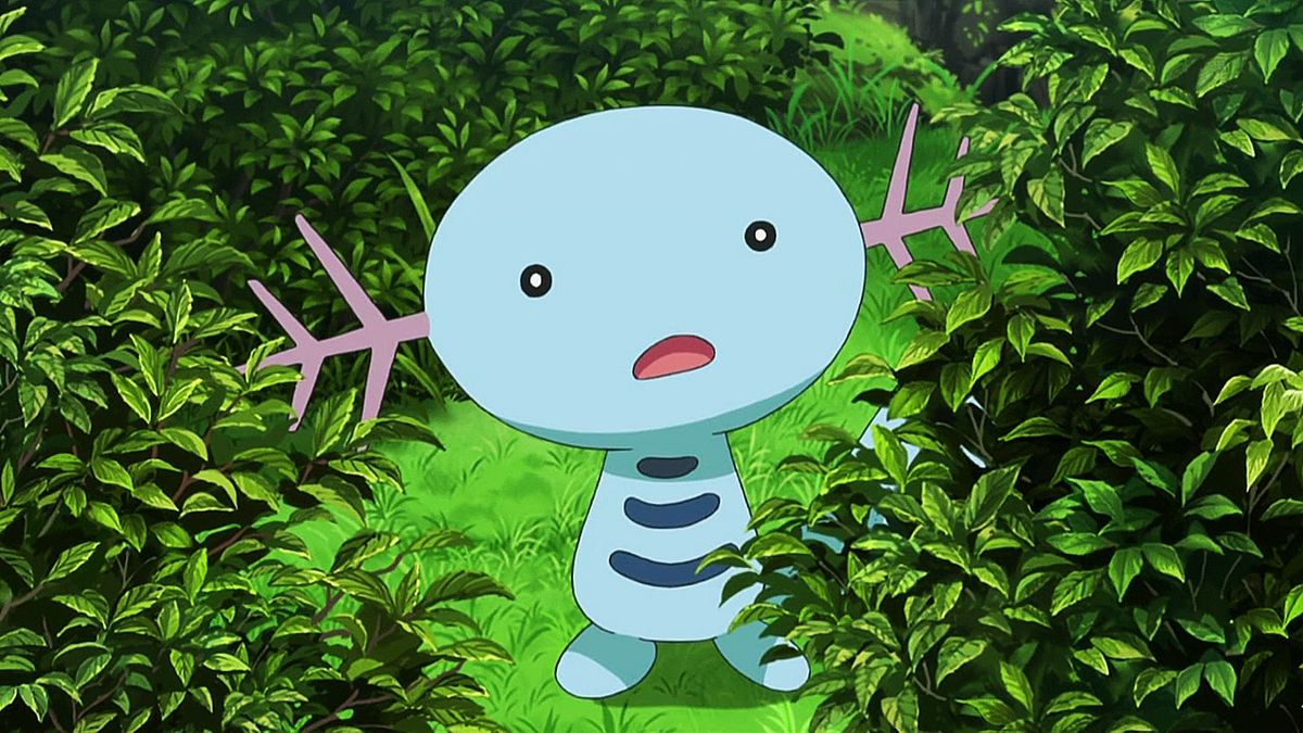 Confused Wooper in a Bush Pokemon Anime