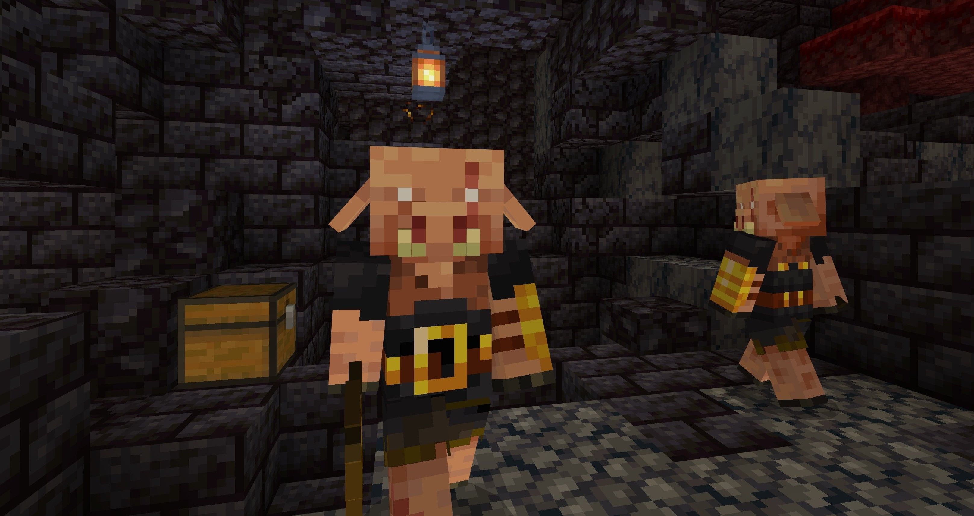 Minecraft Piglin Brutes Guarding Chest