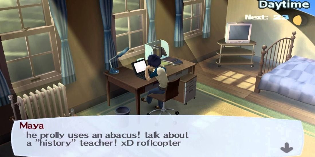 Speaking with Maya through a computer in Persona 3