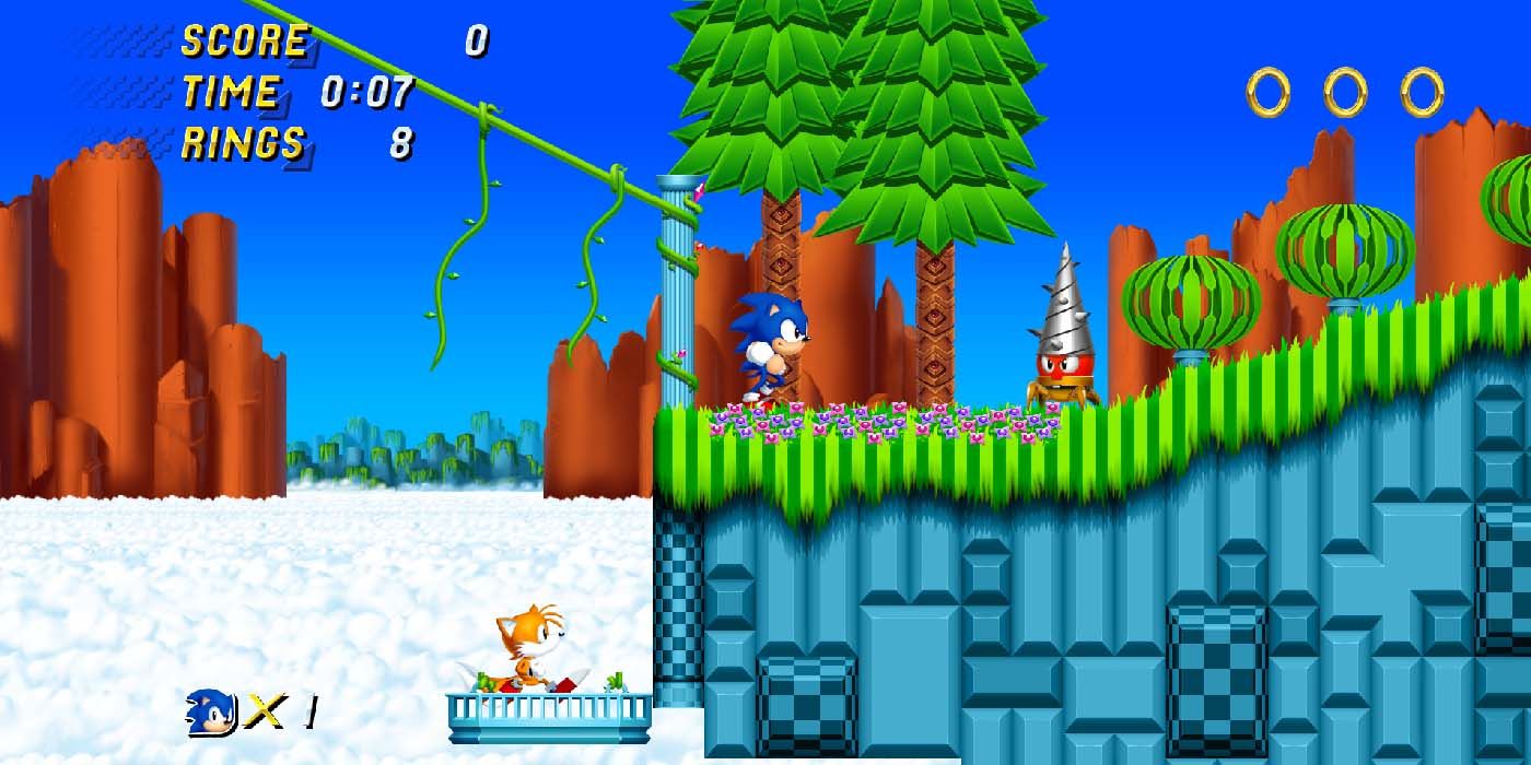 The sonic fangame Sonic 2 HD showing-off its HD graphics
