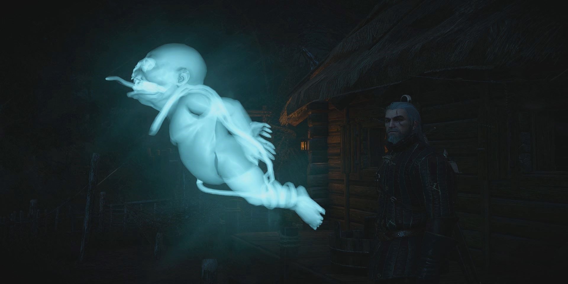The Witcher 3 Floating Lubberkin Ghost And Geralt