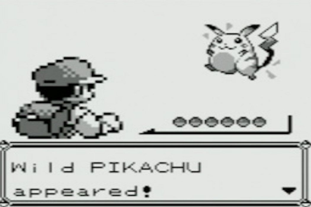 A wild Pikachu encounter in Pokémon Red &amp; Blue