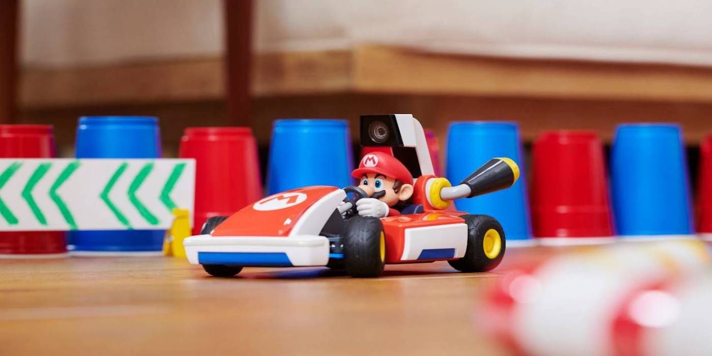 A screenshot from the Mario Kart Live trailer