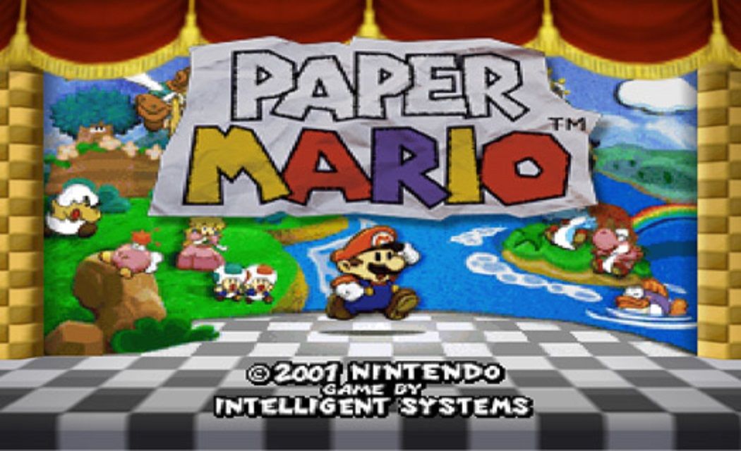 The title screen from Paper Mario