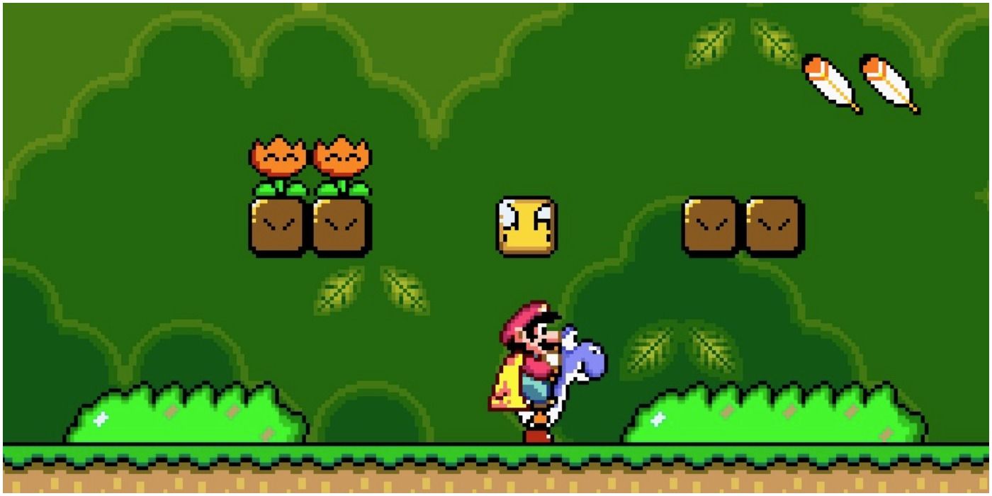 A gameplay screenshot from Super Mario World