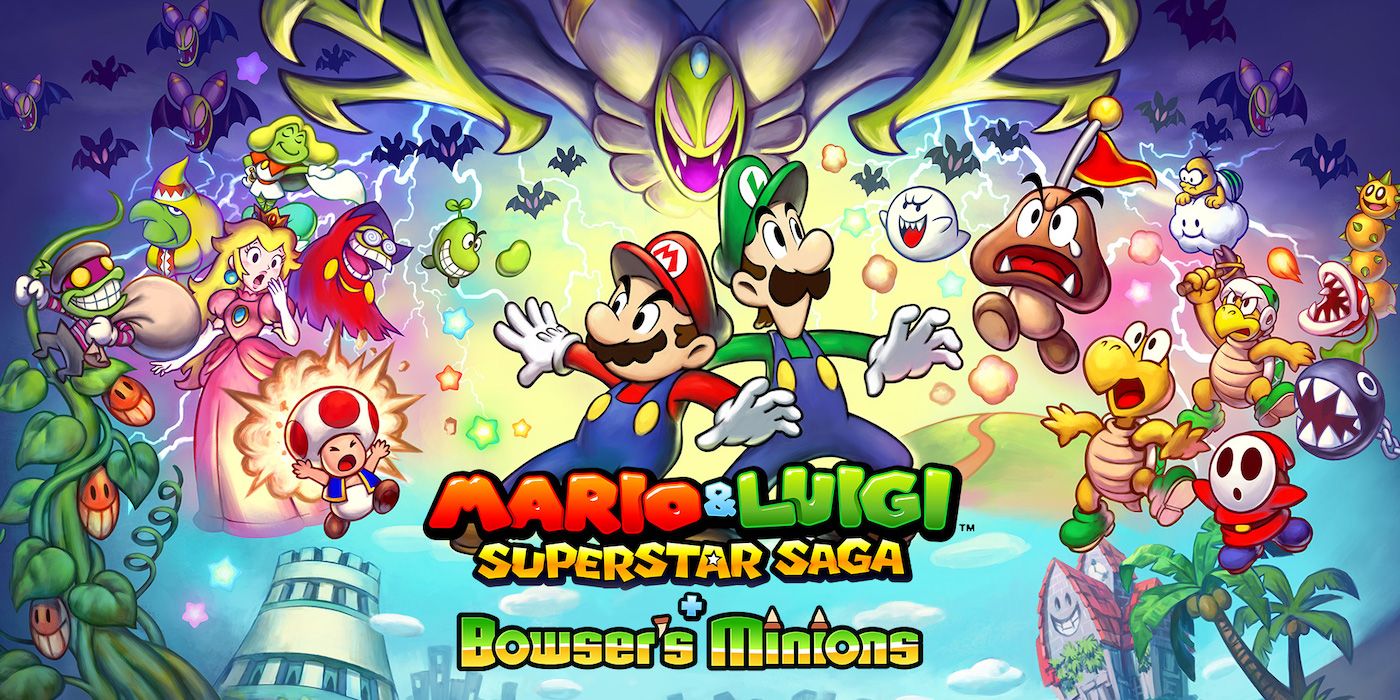 Promo art for 6 Mario & Luigi- Superstar Saga + Bowser's Minions
