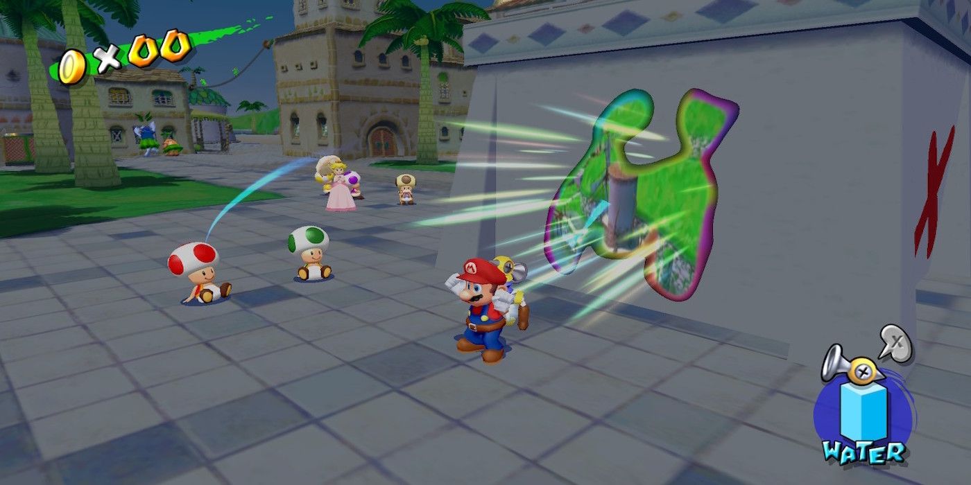 A Super Mario Sunshine screenshot from Super Mario 3D All-Stars