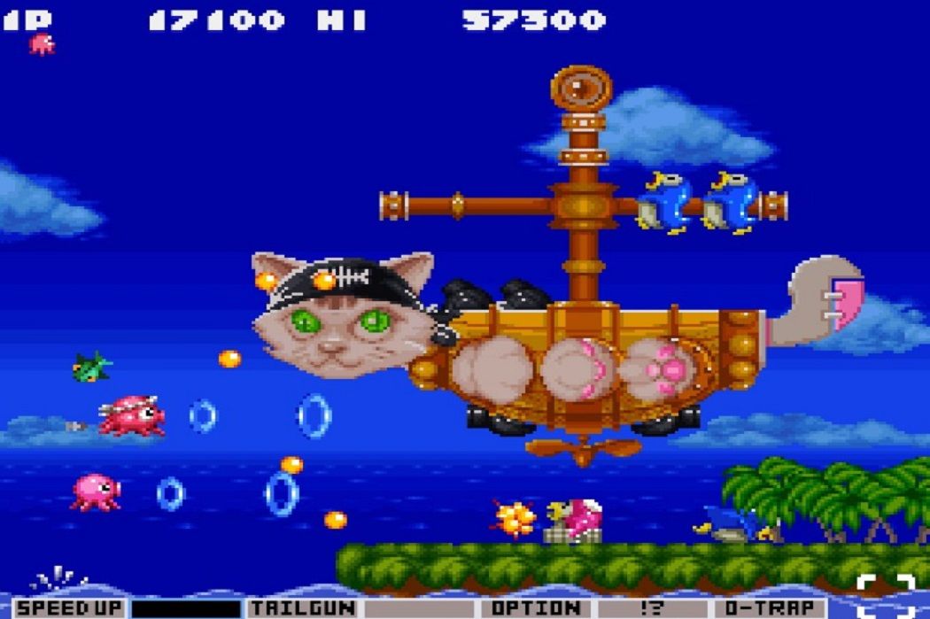 A screenshot from Parodius